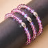 Cristal violet cosmique | Argent sterling .925 | Bracelet de perles de verre galaxie